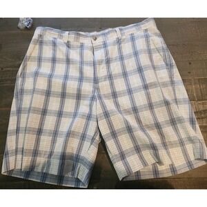 Lyle & Scott Scotland‎ 100% Cotton Blue White Plaid Golf Shorts Men's Size 36